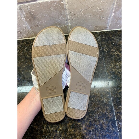 TOMS VIV Natural Arrow Mesh Lace Slide Sandals Size W 11 EUC - Picture 3 of 6